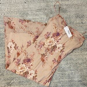 Sage Floral Dress with Pink and Cream Accents